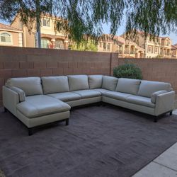Macy's Genuine Italian Leather U-Shaped Sectional - Like New - Free Delivery