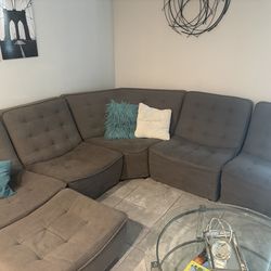 6pc Gray Couch Set