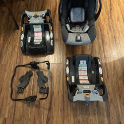 Chicco Keyfit 30 Infant Car Seat with two bases and Uppababy Stroller attachments 