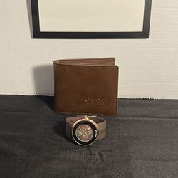 Gucci wallet and watch set