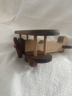 Brand New Wooden Bi-Plane