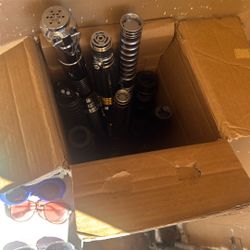 BOX OF LIGHT SABERS 