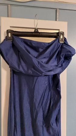 Royal Blue Off-shoulder Maci Dress W/ Slit