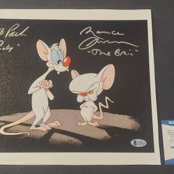 🔥Rob Paulsen and Maurice LaMarche autographed 8x10 canvas🔥