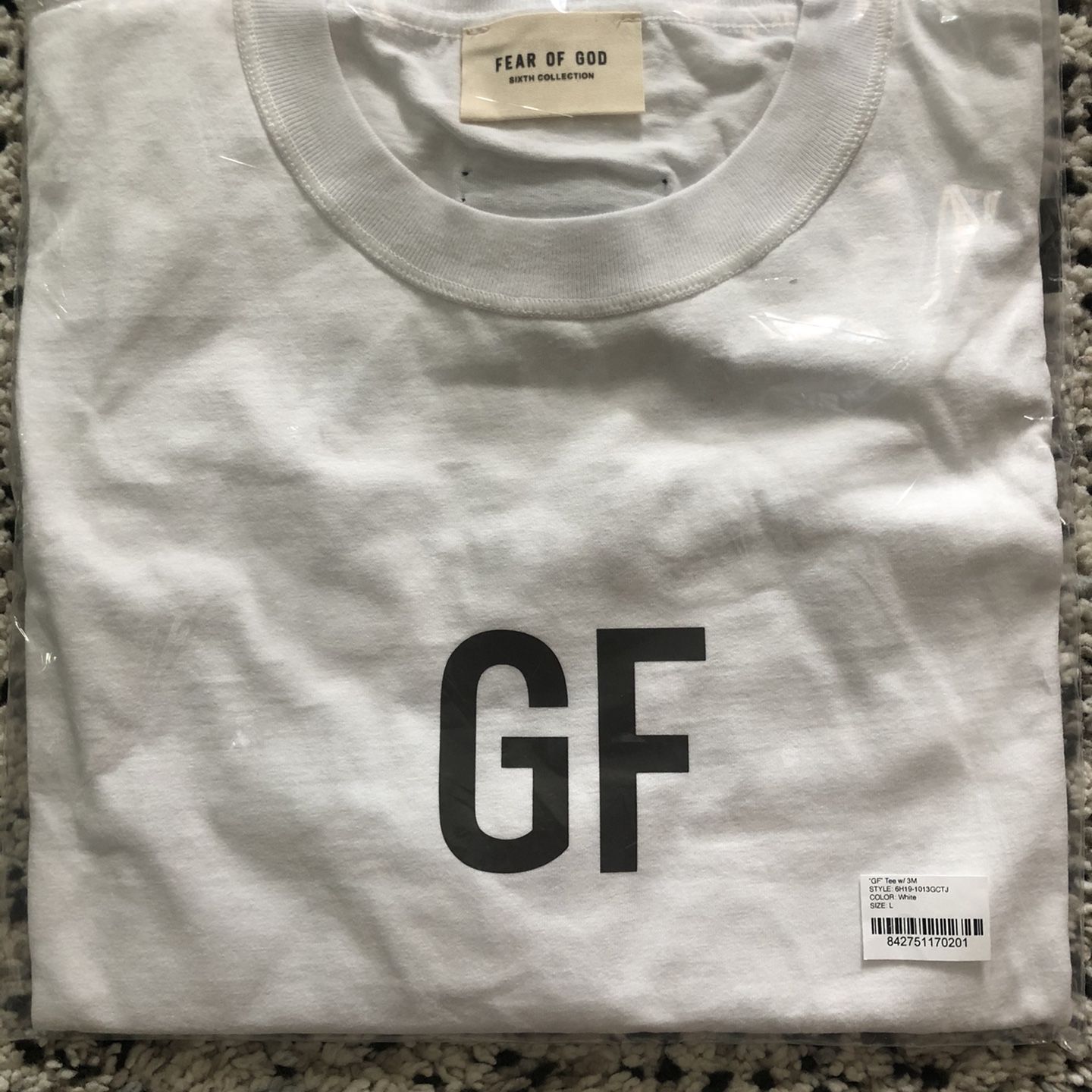 fear of god GF white 3M reflective Tee George Floyd Size Large for  