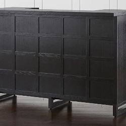 Crate & Barrel Steamer Standing Home Bar Cabinet