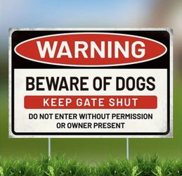 Beware of Dogs Sign – Durable Outdoor Plastic, Garden & Yard Decor 24x18”