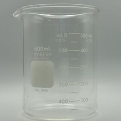 PYREX Glass 600mL Low Form Griffin Beaker Double Scale Graduated 1000-600 Single
