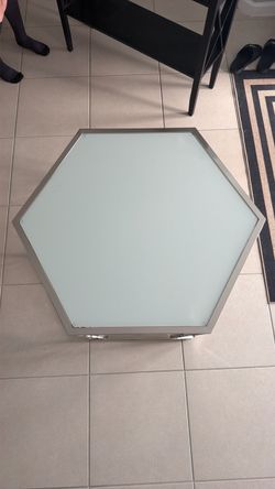 Hexagonal Glass Top Coffee Table