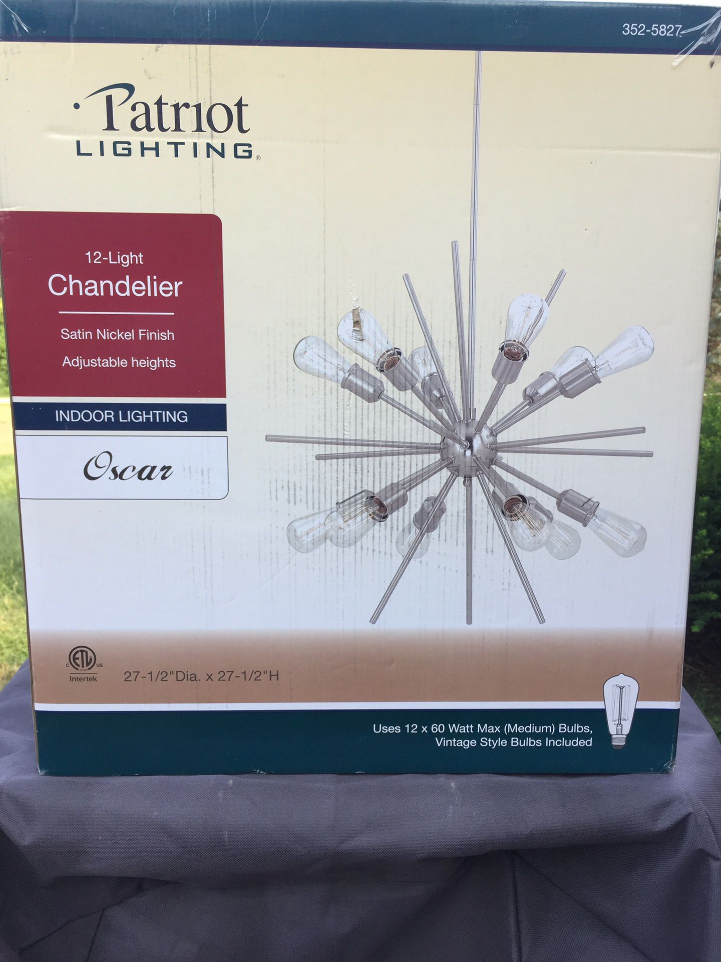 For Sale: Chandelier 12 Bulb Satin Nickel