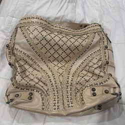isabella fiore cream studded purse 