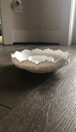 Fenton White Ashtray Candle Holder Platter