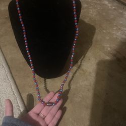 Blue And Red Football Necklace 2️⃣