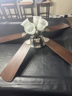 52” five blade ceiling fan with light kit.