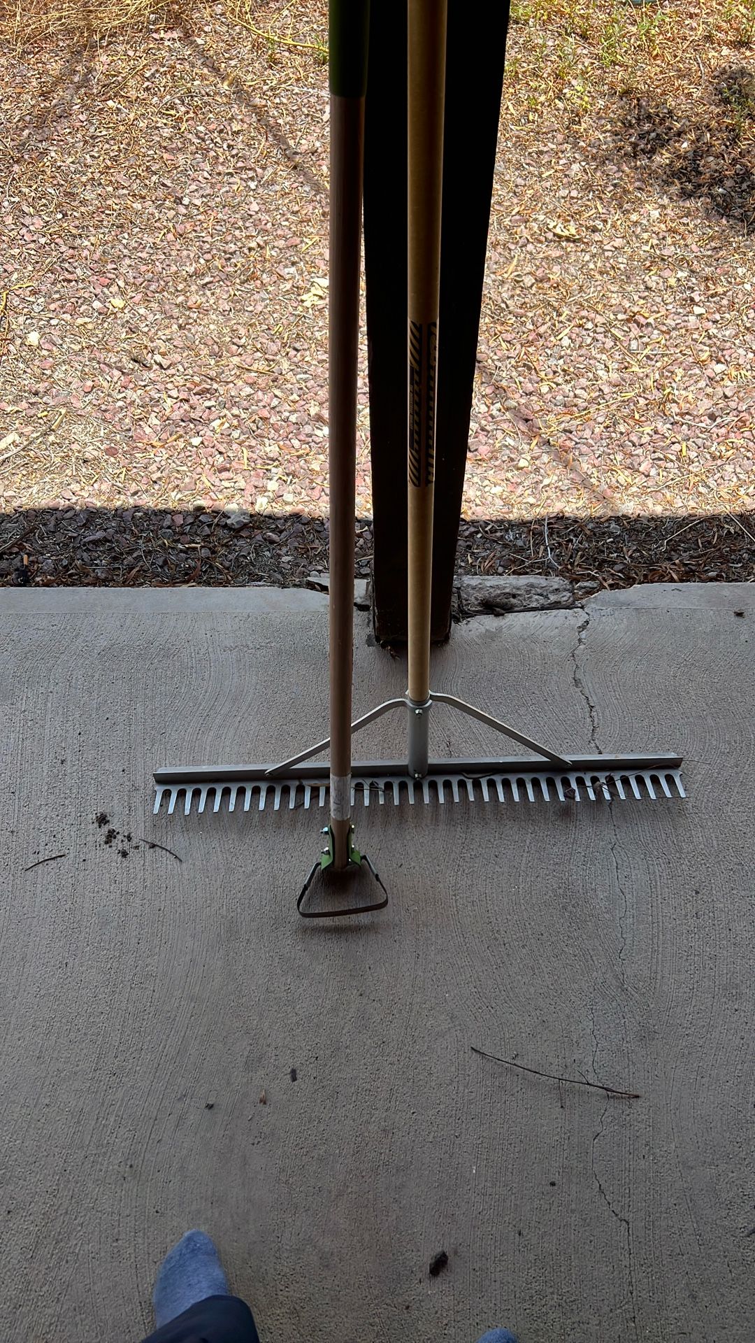Rock rake, and hoe