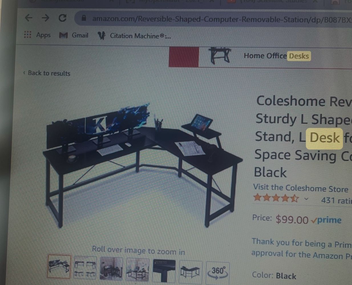 Corner L Shaped Desk