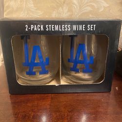 LA Dodgers Wine Glasses
