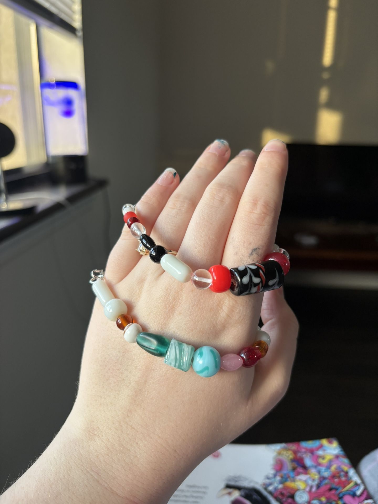 Homemade Glass Bead Bracelet Set