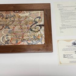 Leigh A. Boram “Ampersands for Arnold” 2006 Original Mixed Media Art w/ Certificate — Gold Leaf & Latin Text