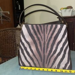 Coach 26636 Madison Zebra Print Phoebe Shoulder Bag Tote Hobo NWOT