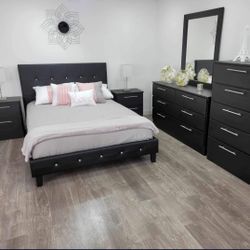 BLACK BEDROOM SET - JUEGO DE CUARTO NEGRO 