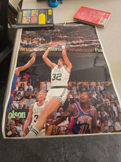 Boston Celtics vs Detroit Pistons Vintage NBA Poster 17x24