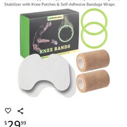 Patella Tendon Support Strap, Revolutionary Patellar Ring Knee Stabilizer with Knee Patches & Self-Adhesive Bandage Wrap