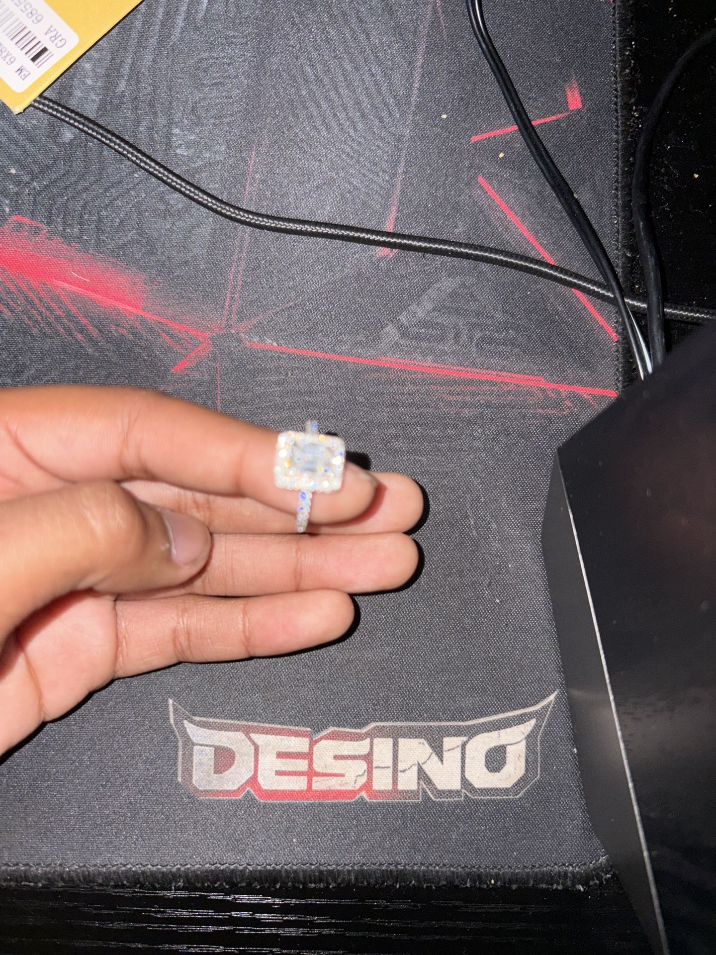 size 6 moissanite womens ring passes diamond tester with real 925 sliver