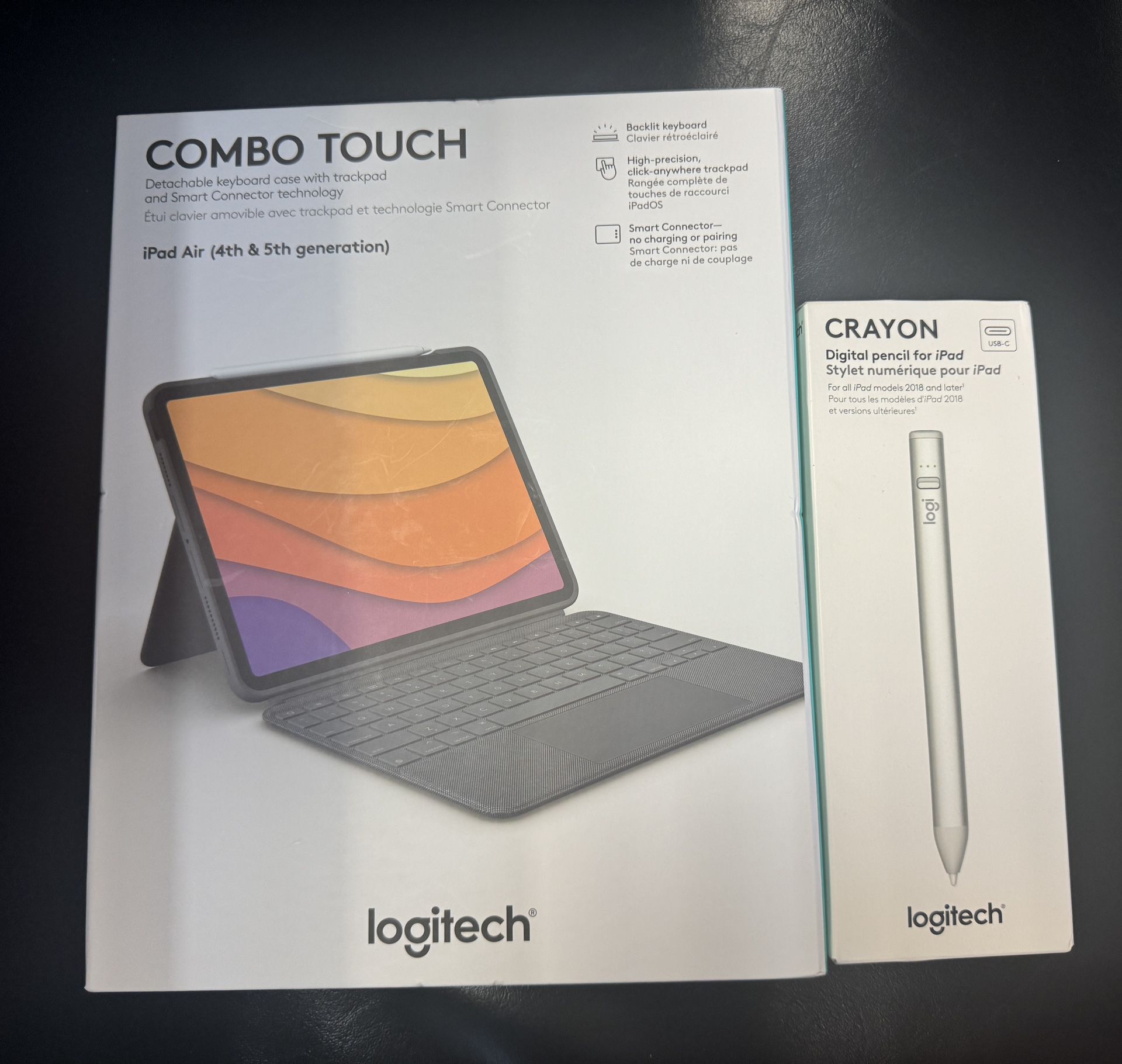 Logitech Combo Touch Keyboard & Logitech Crayon For iPad Air (4th And 5th Gen)