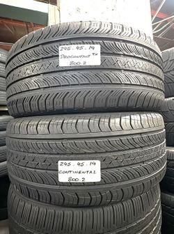 ✅ 2 Used Tires 245/45R19 CONTINENTAL PROCONTACT RX 245/45ZR19 ALL SEASON TYRES 245 45 19