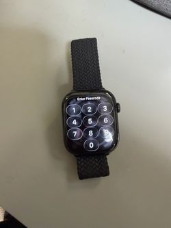 Apple Watch Series 10 46MM GPS in jet black color. with Braided Solo Loop Band