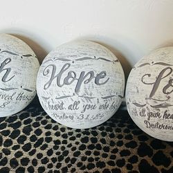 New Faith,  Hope & Love Decor Orbs