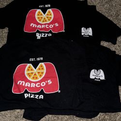 4 Black Marco's Pizza Med T Shirts