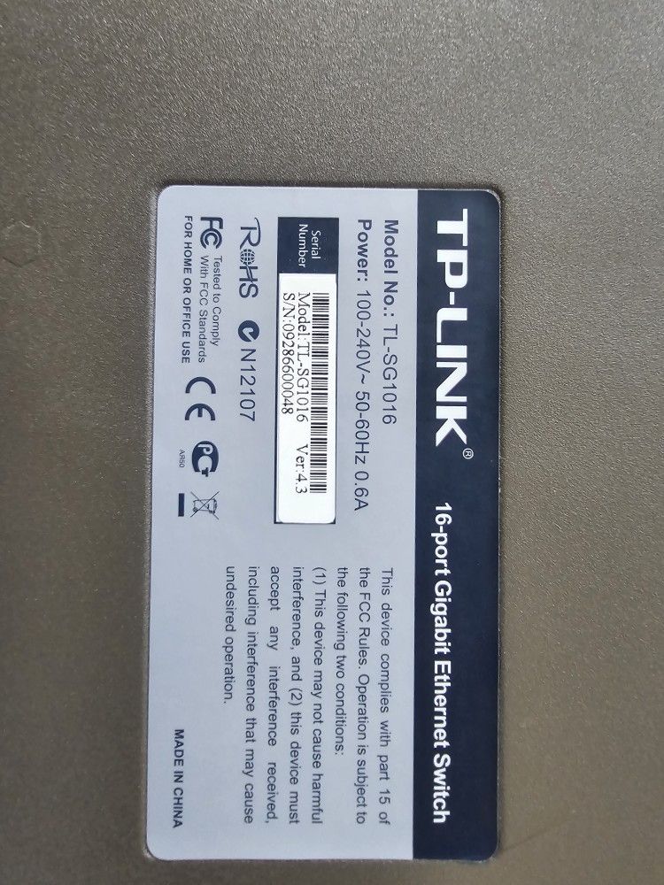 TP-Link Ethernet Switch 16 Port