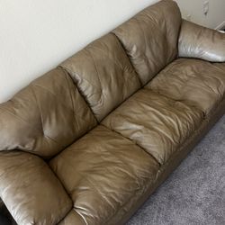 Beige Leather Couch