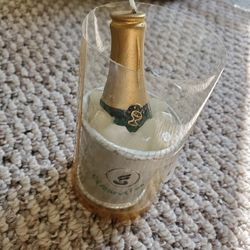 New Small Champagne Bottle Candle Never Lit 