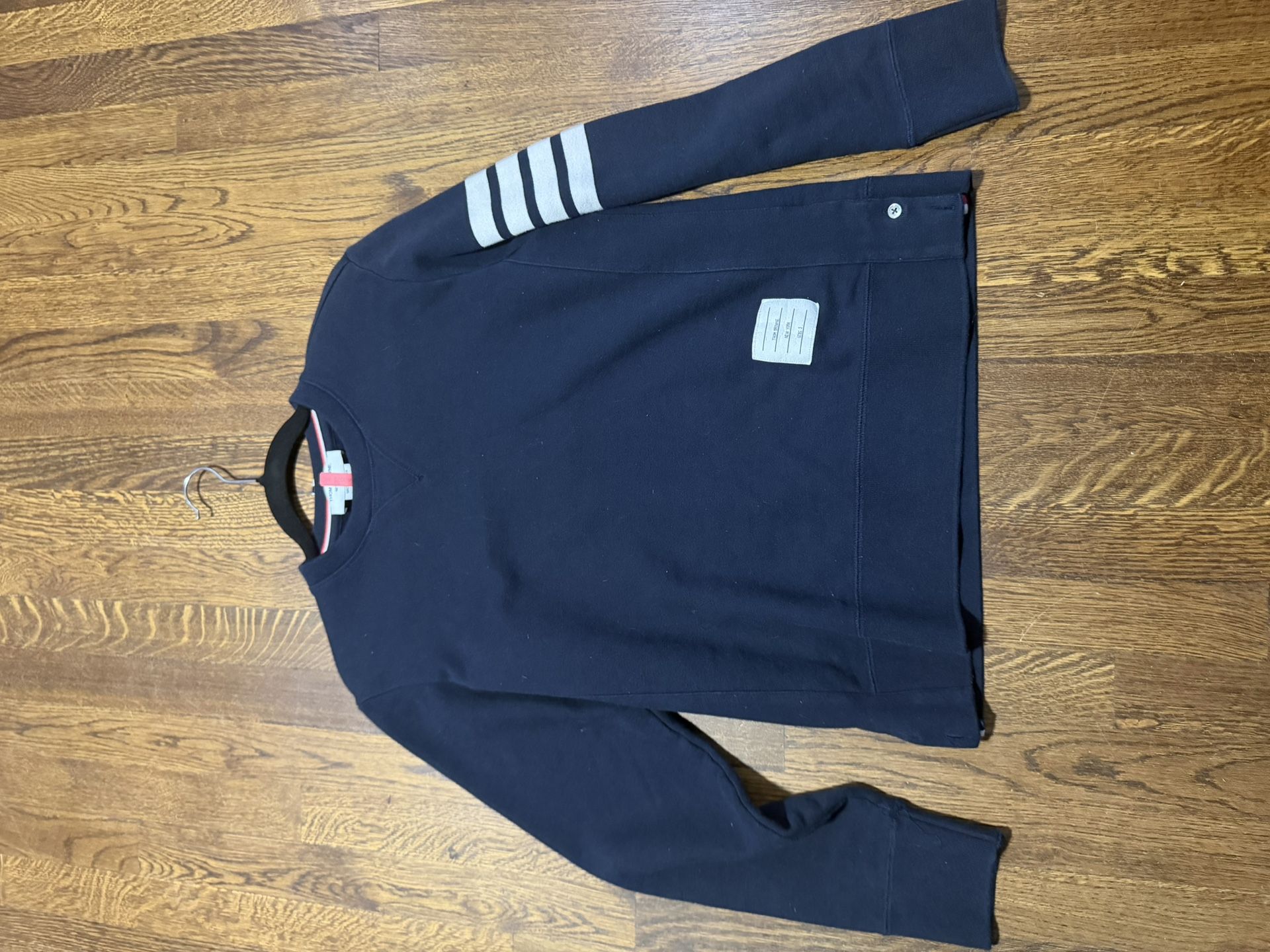 Thom Browne Bar Striped Sleeve Sweatshirt