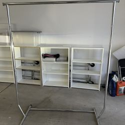 Foldable Clothing Rack with Extendable Rod 