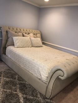 Upholstered Cal king Bed bed (no mattress)