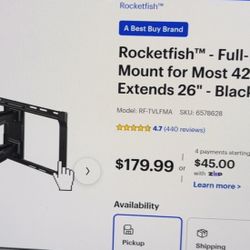 TV Mount- Rocketfish Full Motion Mount