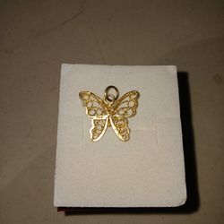 14kt Gold  Butterfly Pendant 