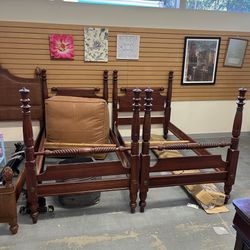 Vintage Cherry Wood Twin Bed (in Store) 