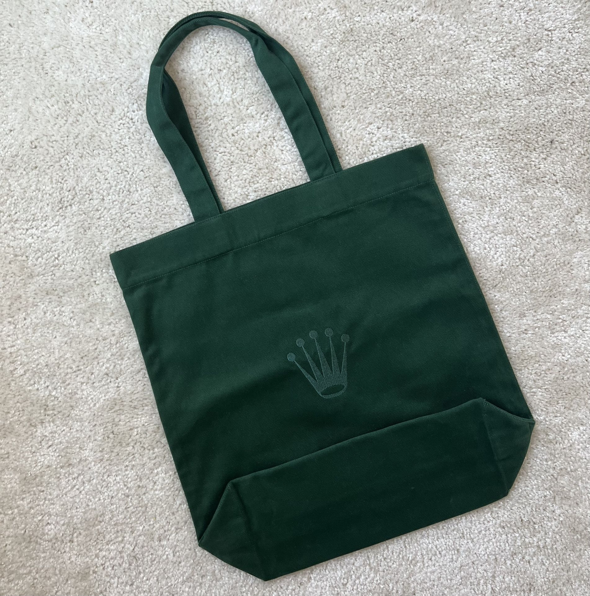 Authentic ROLEX Brand Green Canvas Tote Bag