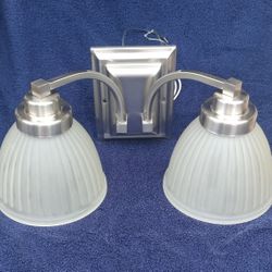 bathroom wall light 2 glass shades