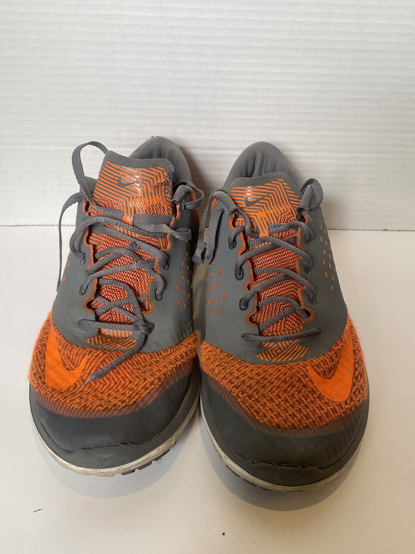 Nike Women's FS Lite Run Grey Orange Running Shoes Lace Up Size 9