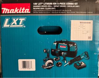 Makita 18V LXT Combo Kit (5-Tool) with (2) 3.0 Ah Batteries, Rapid Charger and Tool Bag Factory Sealed New