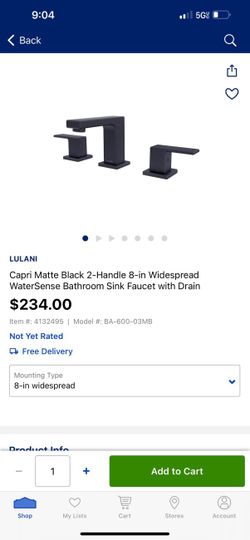 Brand New  Black Faucet For 155 