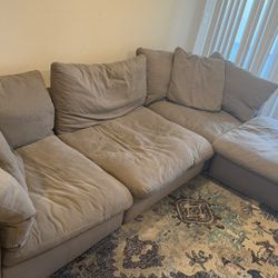 Cloud Couch Beige L-shaped sectional couch in good condition Bob’s Furniture