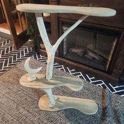 Custom made wood branch art shelf