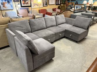 HONBAY Classic Light Grey 6-Piece Modular Sectional